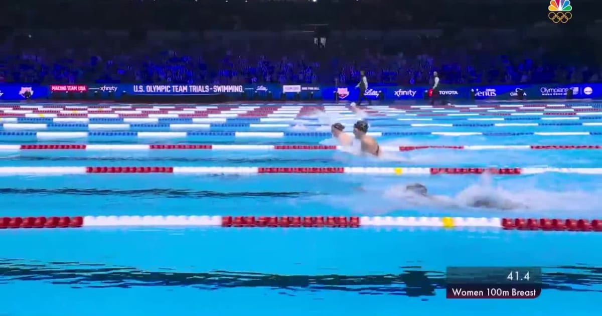 Team USA Lilly King Wins the Women's 100Meter Breaststroke Final and